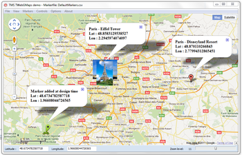 TMS TWebGMaps screenshot 2