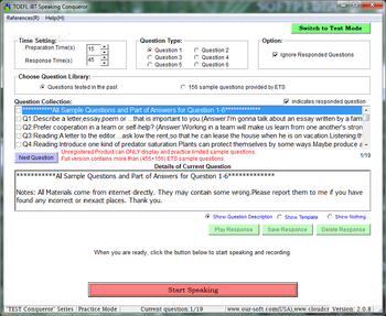 TOEFL iBT Speaking Conqueror screenshot