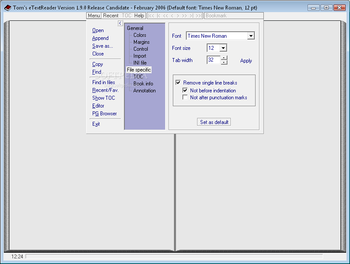 Tom's eTextReader screenshot