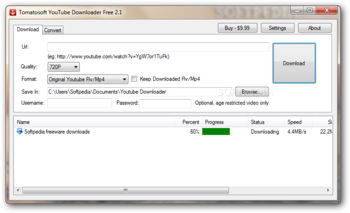 Tomatosoft YouTube Downloader screenshot