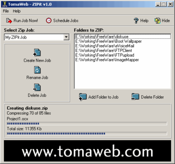 TomaWeb ZIPit screenshot