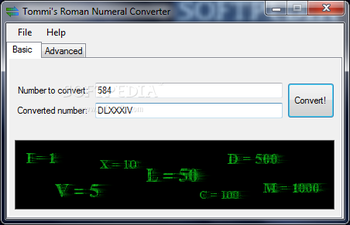 Tommi's Roman Numeral Converter screenshot