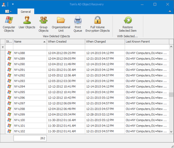 Tomâ€™s AD Object Recovery screenshot