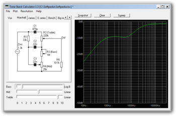 Tone Stack Calculator screenshot