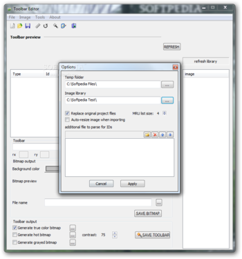 Toolbar Editor screenshot 2