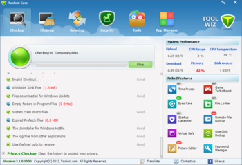 Toolwiz Care screenshot