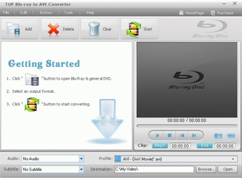 TOP Blu-ray to AVI Converter screenshot
