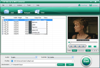 TOP Blu-ray to MP3 Converter screenshot