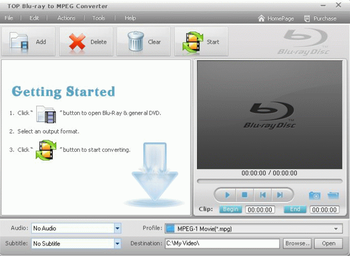 TOP Blu-ray to MPEG Converter screenshot