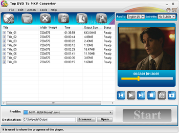 TOP DVD to MKV Converter screenshot