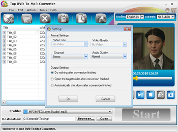 TOP DVD to MP3 Converter screenshot 2