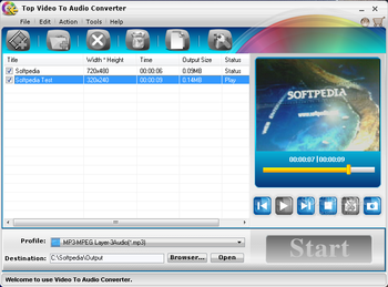TOP Video to Audio Converter screenshot