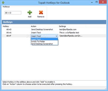 Topalt Hotkeys for Outlook screenshot 2