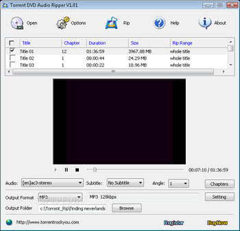 Torrent DVD Audio Ripper screenshot