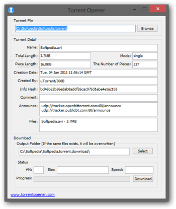 Torrent Opener screenshot