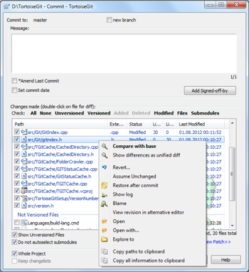TortoiseGit  screenshot
