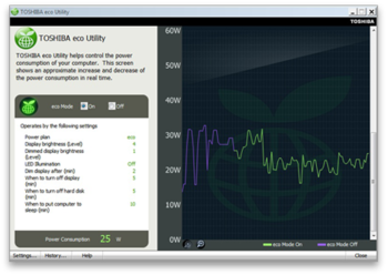 Toshiba eco Utility screenshot