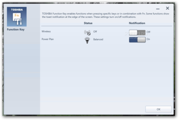 Toshiba Function Key screenshot