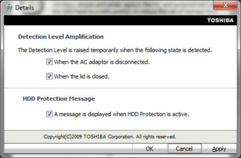 TOSHIBA HDD Protection screenshot 2