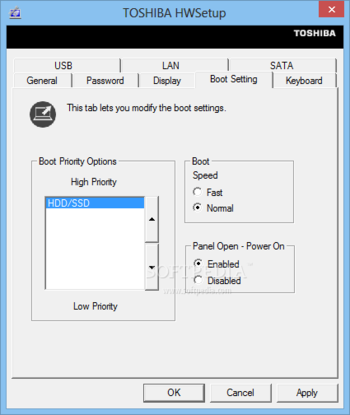 Toshiba HW Setup Utility screenshot 3