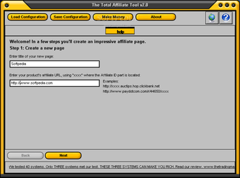 Total Affiliate Page Creator Tool screenshot
