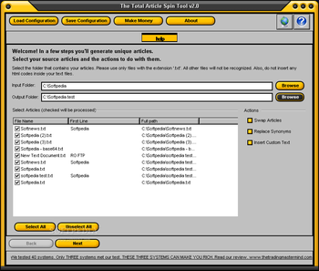 Total Article Spin Tool screenshot