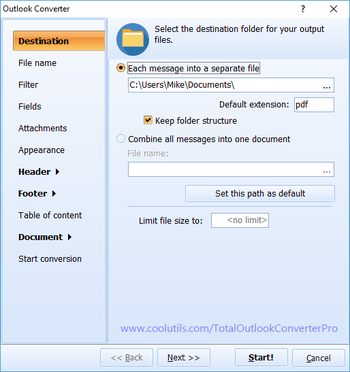 Total Outlook Converter Pro screenshot