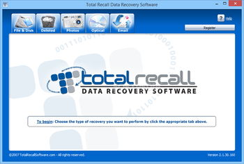 Total Recall Data Recovery Software screenshot