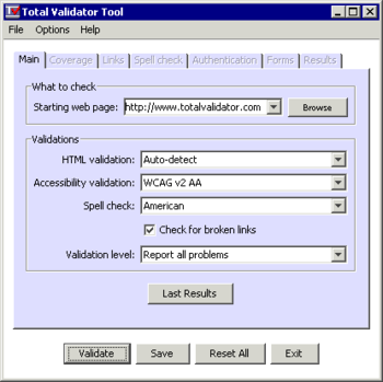 Total Validator Tool screenshot