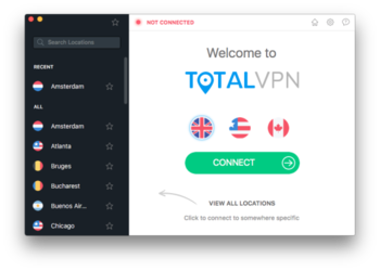 TotalVPN screenshot