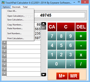 TouchPad Calculator screenshot 2