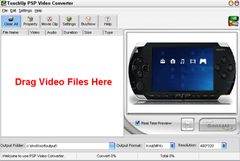TouchUp PSP Video Converter screenshot