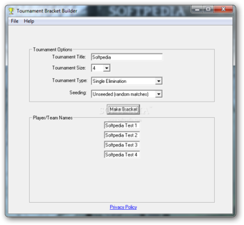 Tournament Bracket Builder screenshot