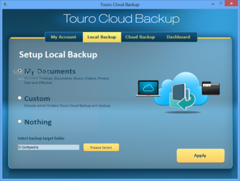 Touro Cloud Backup screenshot