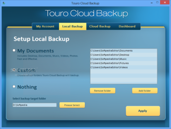 Touro Cloud Backup screenshot 2