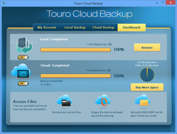 Touro Cloud Backup screenshot 3