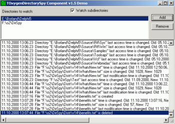 TOxygenDirectorySpy Component for Borland Delphi screenshot