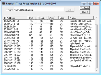 Trace Route screenshot