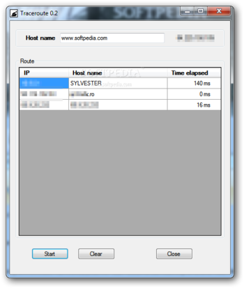 Traceroute screenshot
