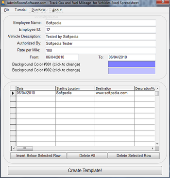 Track Gas and Fuel Mileage for Vehicles Excel Spreadsheet screenshot