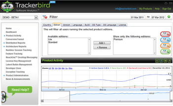 Trackerbird Software Analytics screenshot 11