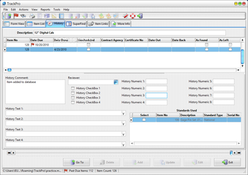 TrackPro Calibration and Maintenance screenshot 3