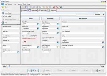 TrackPro Calibration and Maintenance screenshot 9