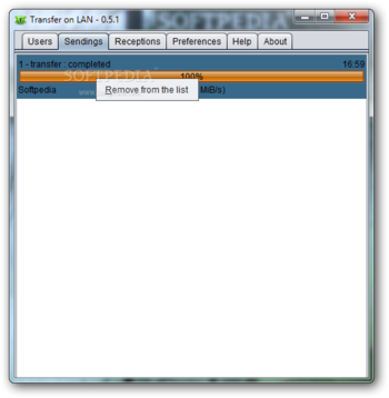 Transfer on LAN screenshot 2