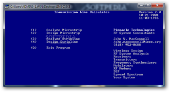 Transmission Line Calculator screenshot