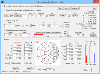 Transmission Line Details screenshot