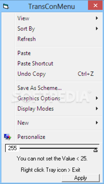 Transparent Context Menu screenshot 2