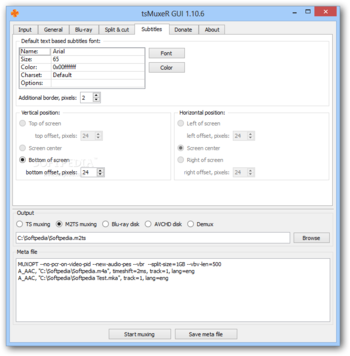 Transport Stream muxer (tsMuxeR) screenshot 5