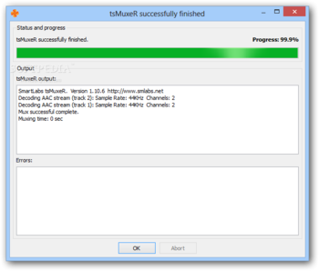 Transport Stream muxer (tsMuxeR) screenshot 6