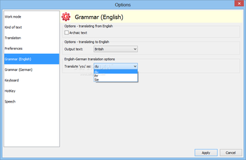 Transsoftware Professional Translator English-German screenshot 14